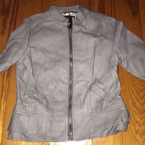 Girls Faux Leather Coat